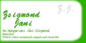 zsigmond jani business card