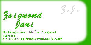 zsigmond jani business card